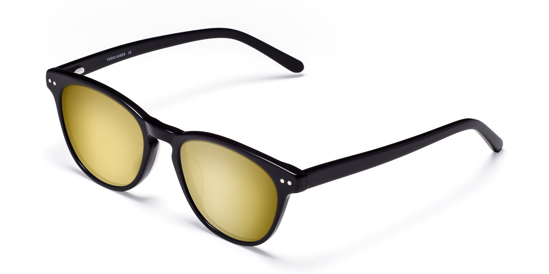 Angle of Blaze in Black with Gold Mirrored Lenses