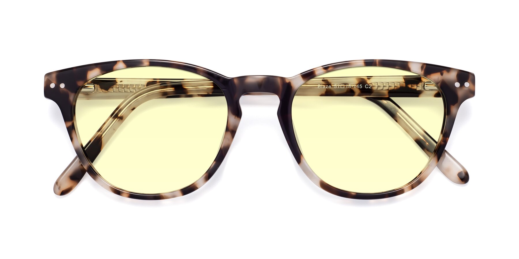 Folded Front of Blaze in Tortoise with Light Yellow Tinted Lenses