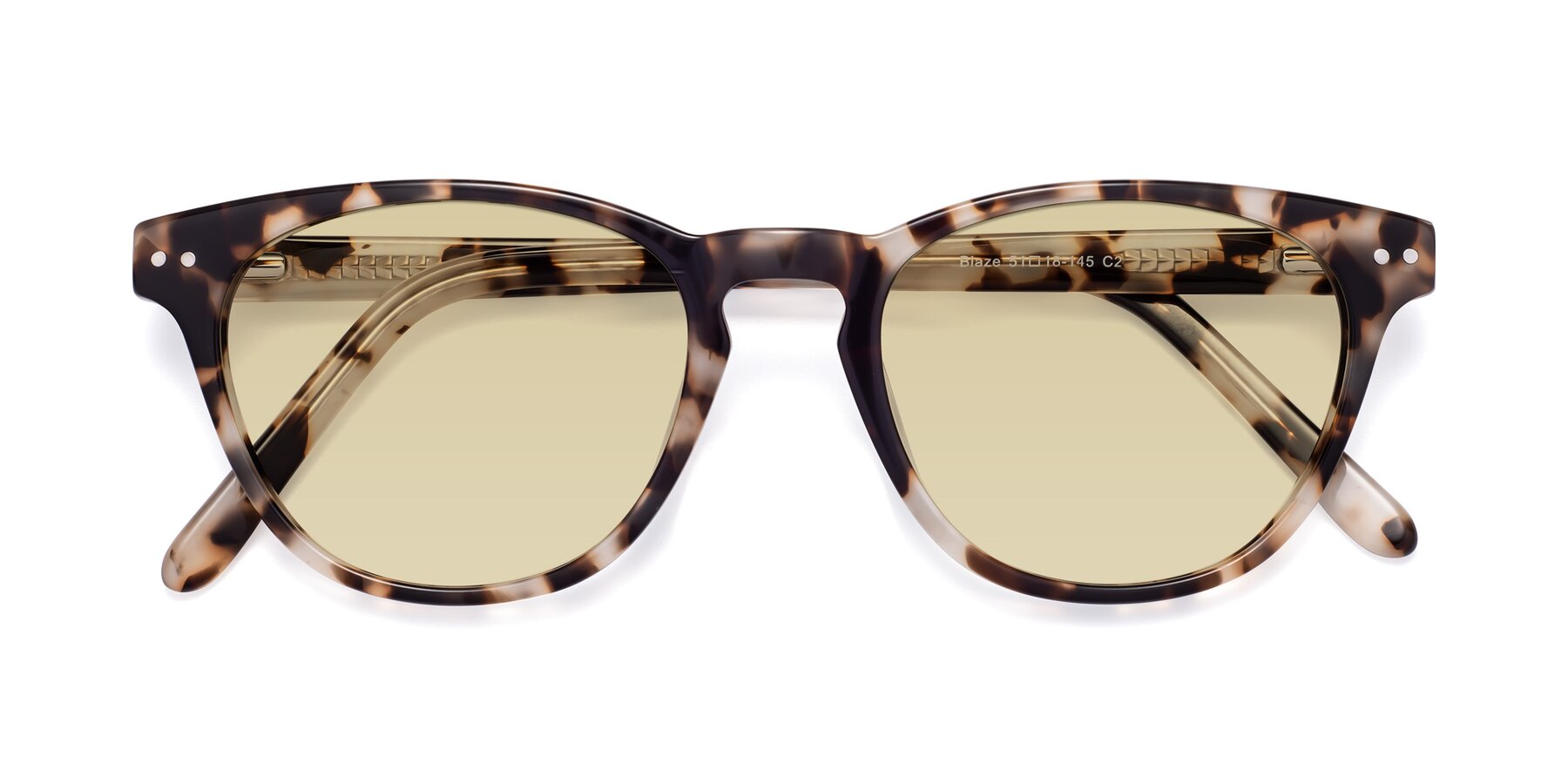 Folded Front of Blaze in Tortoise with Light Champagne Tinted Lenses