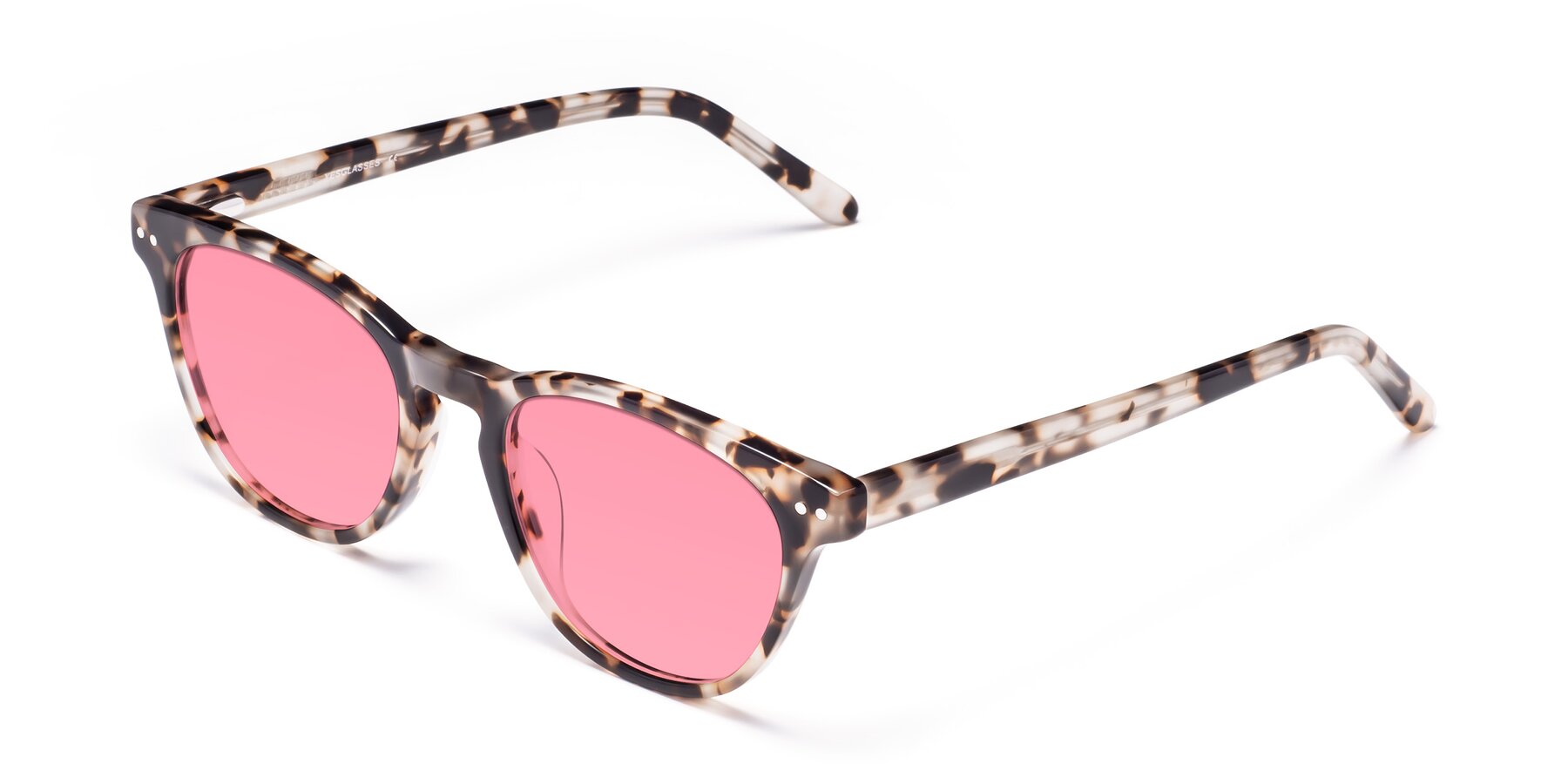 Angle of Blaze in Tortoise with Pink Tinted Lenses