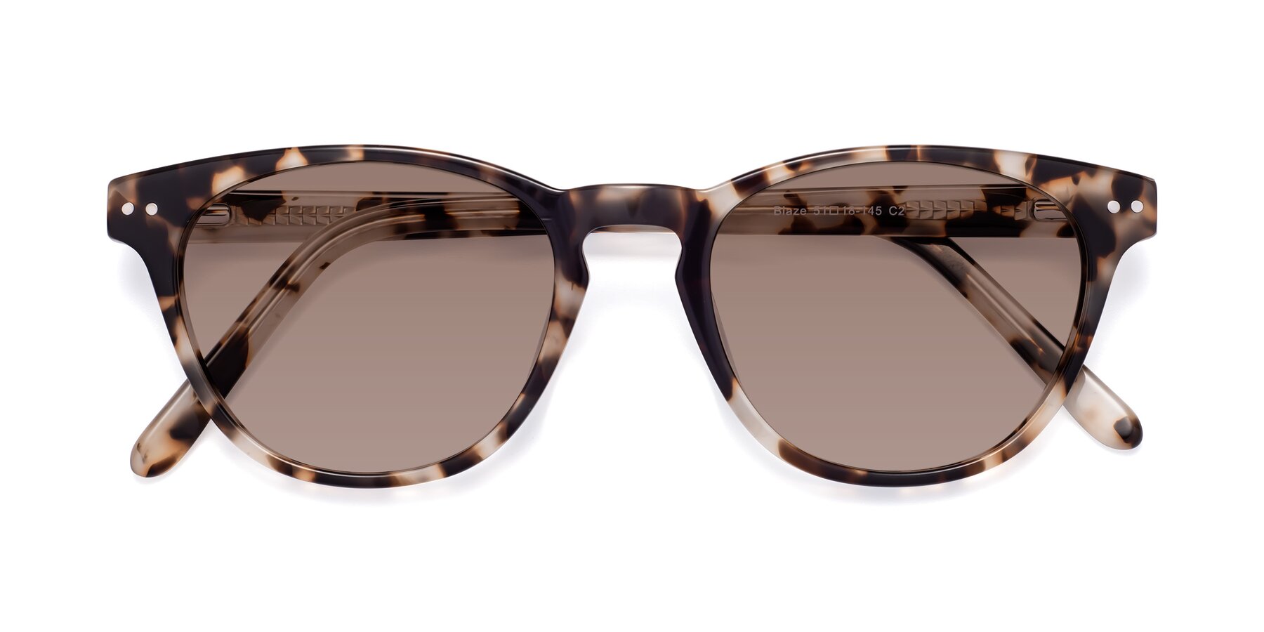 Folded Front of Blaze in Tortoise with Medium Brown Tinted Lenses