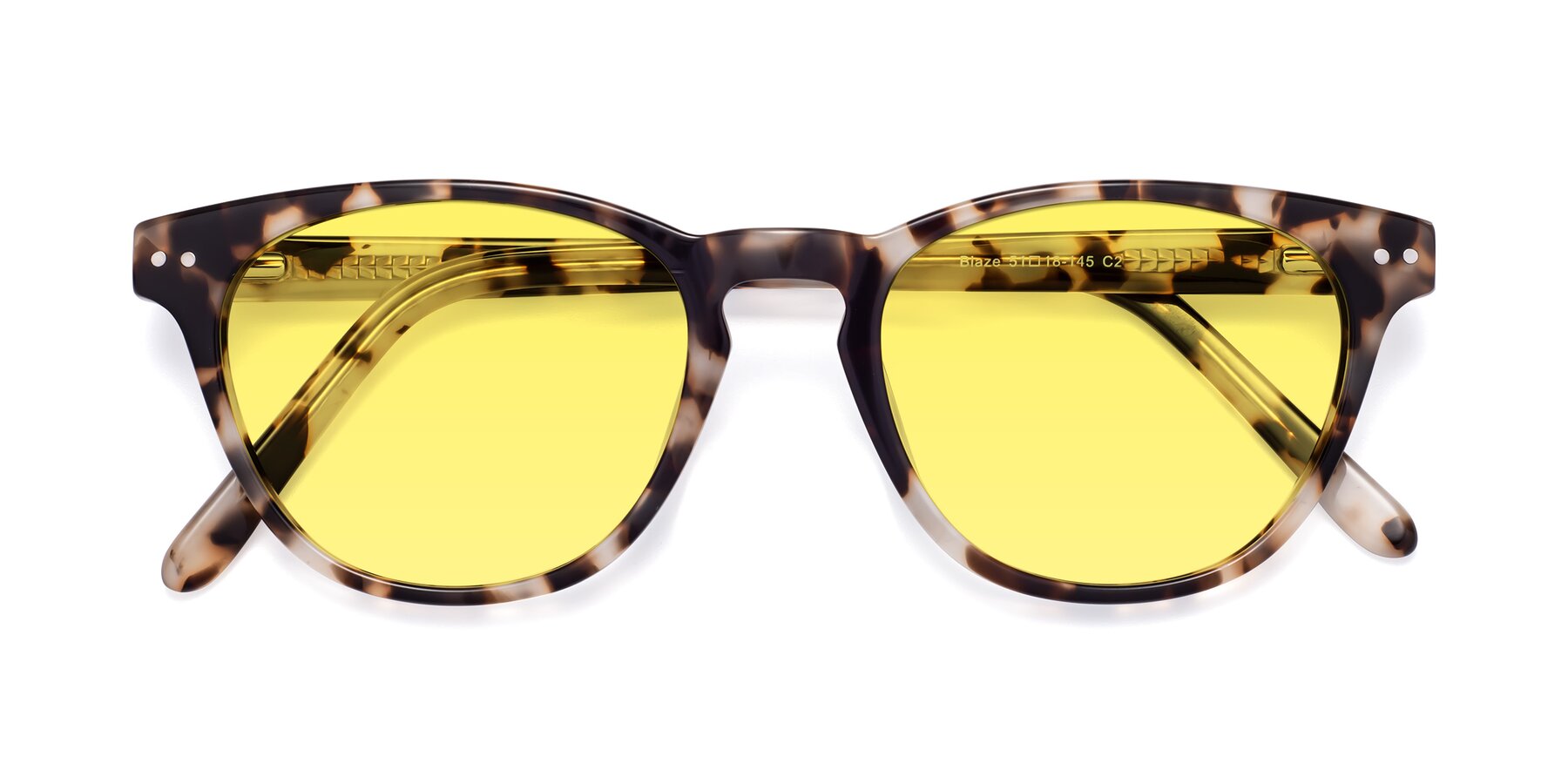 Folded Front of Blaze in Tortoise with Medium Yellow Tinted Lenses