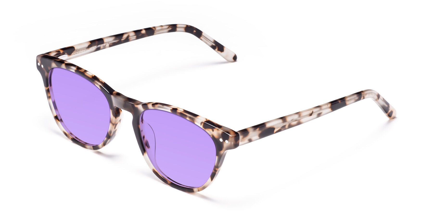 Angle of Blaze in Tortoise with Medium Purple Tinted Lenses