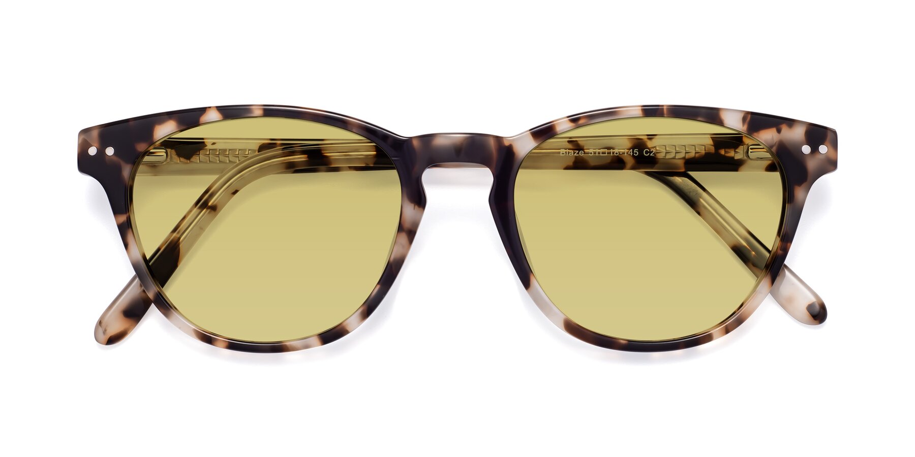 Folded Front of Blaze in Tortoise with Medium Champagne Tinted Lenses