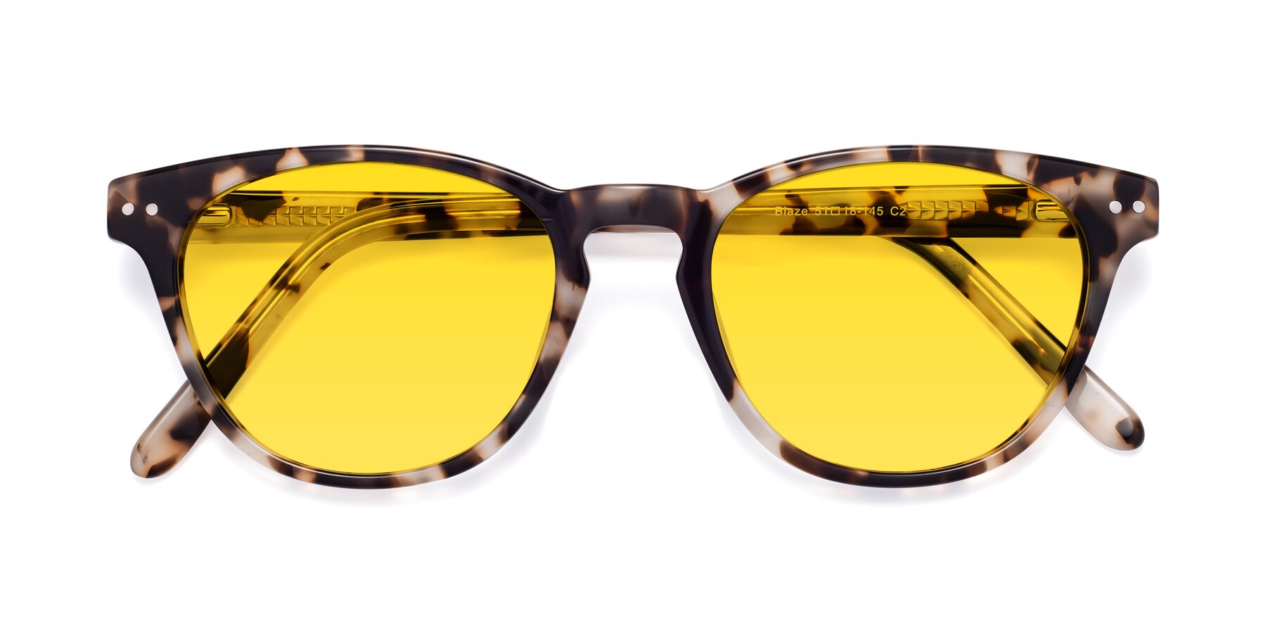 Folded Front of Blaze in Tortoise with Yellow Tinted Lenses