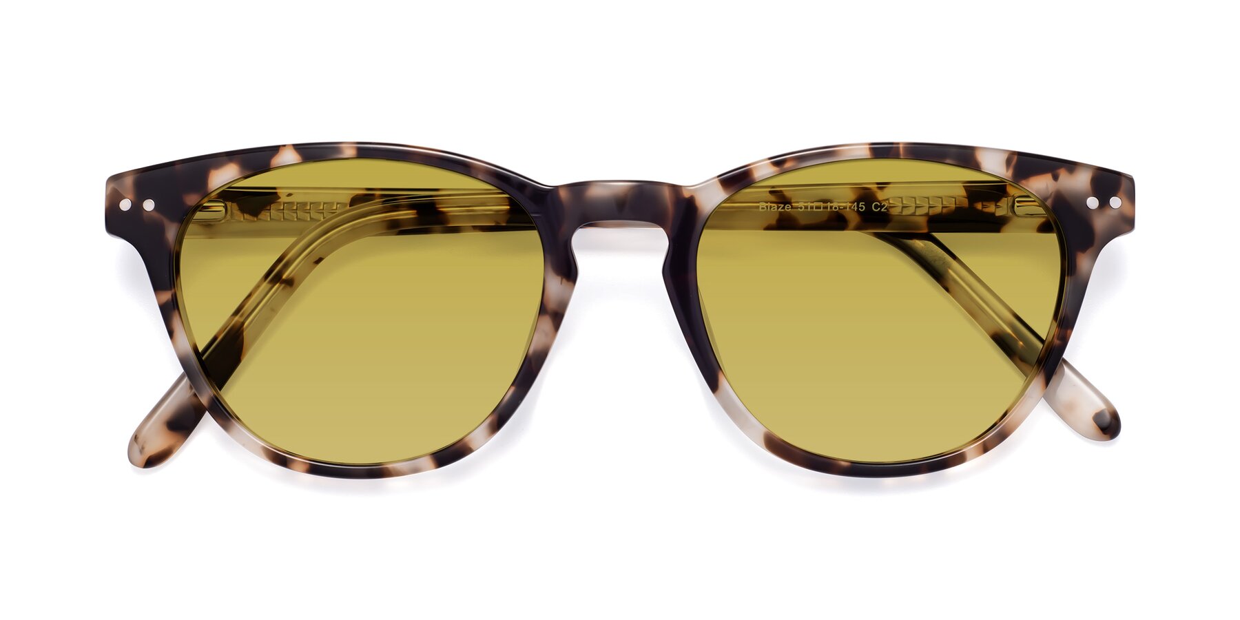 Folded Front of Blaze in Tortoise with Champagne Tinted Lenses