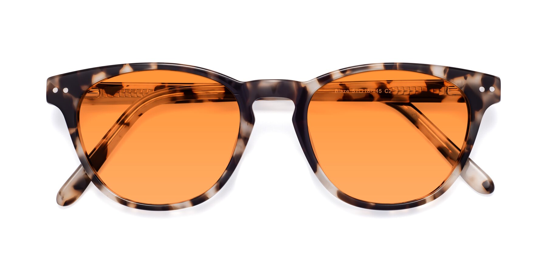 Folded Front of Blaze in Tortoise with Orange Tinted Lenses