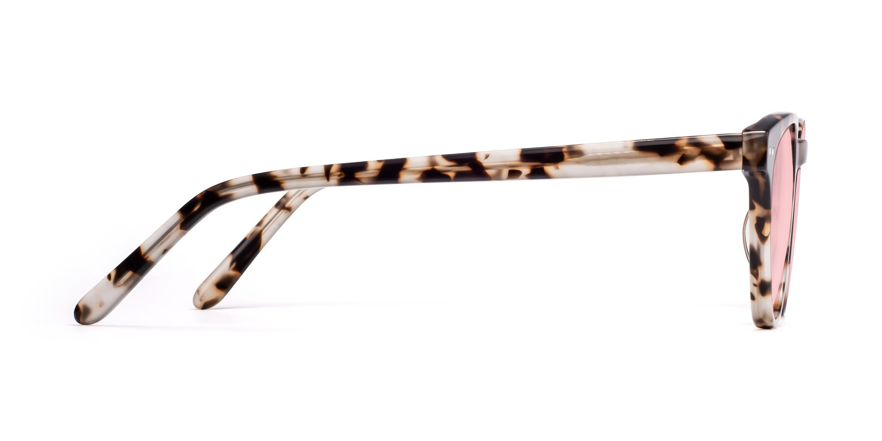 Side of Blaze in Ivory Tortoise with Light Garnet Tinted Lenses