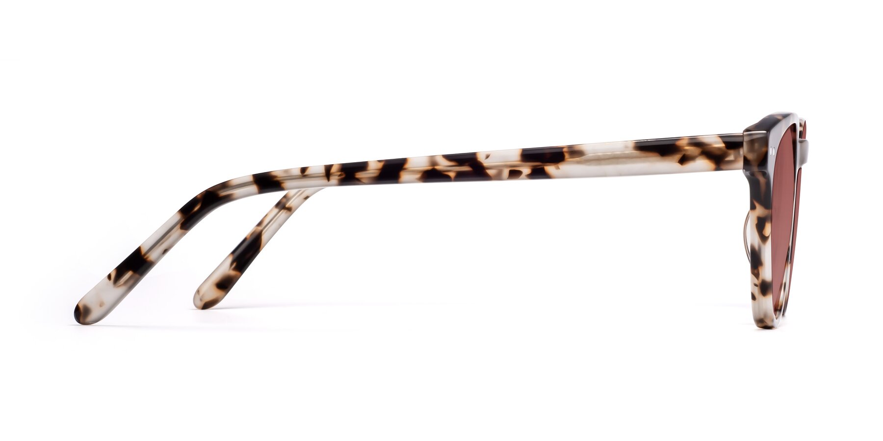 Side of Blaze in Ivory Tortoise with Garnet Tinted Lenses