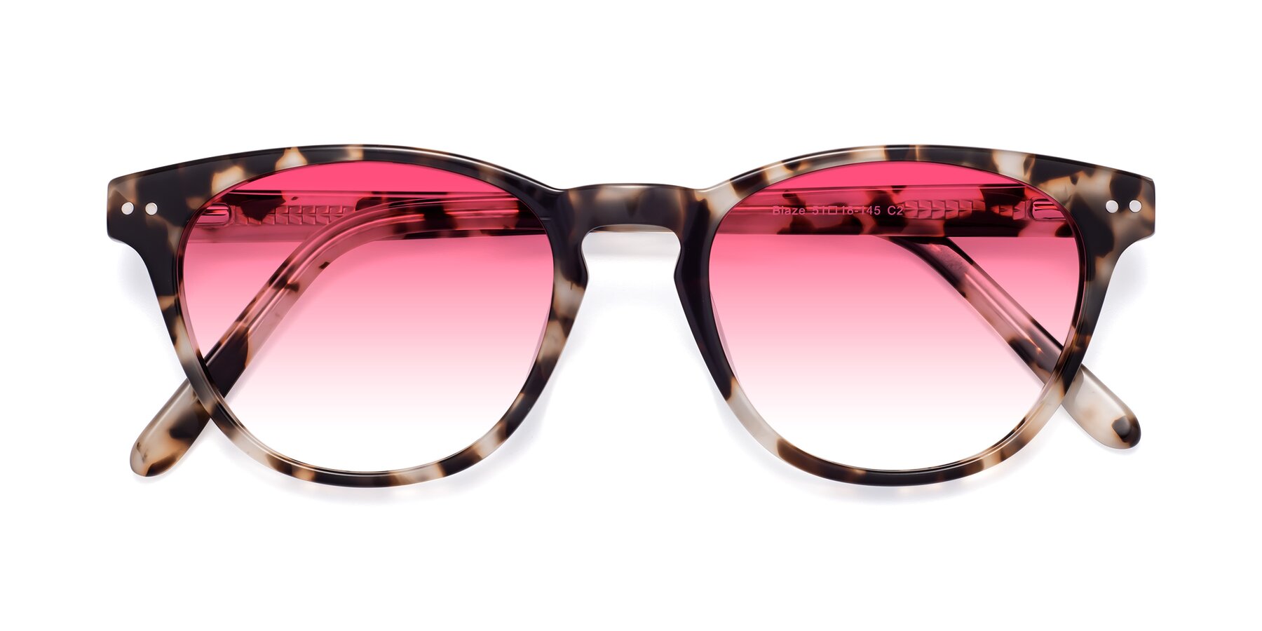 Folded Front of Blaze in Tortoise with Pink Gradient Lenses