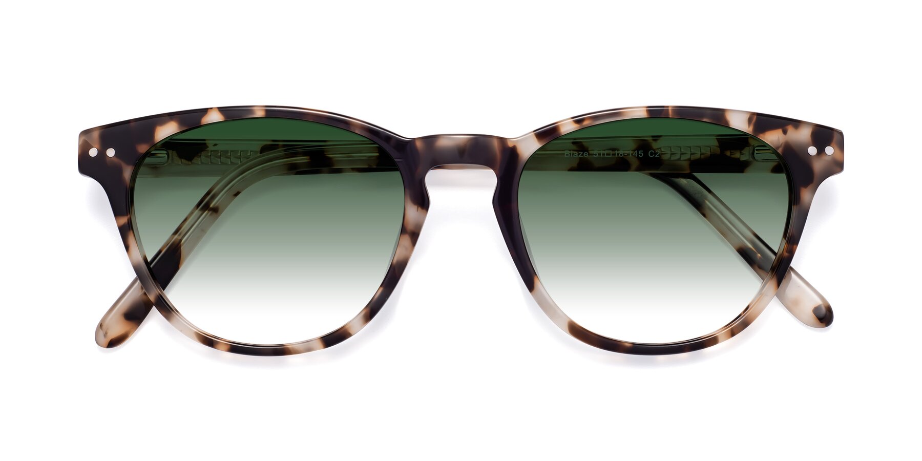 Folded Front of Blaze in Tortoise with Green Gradient Lenses