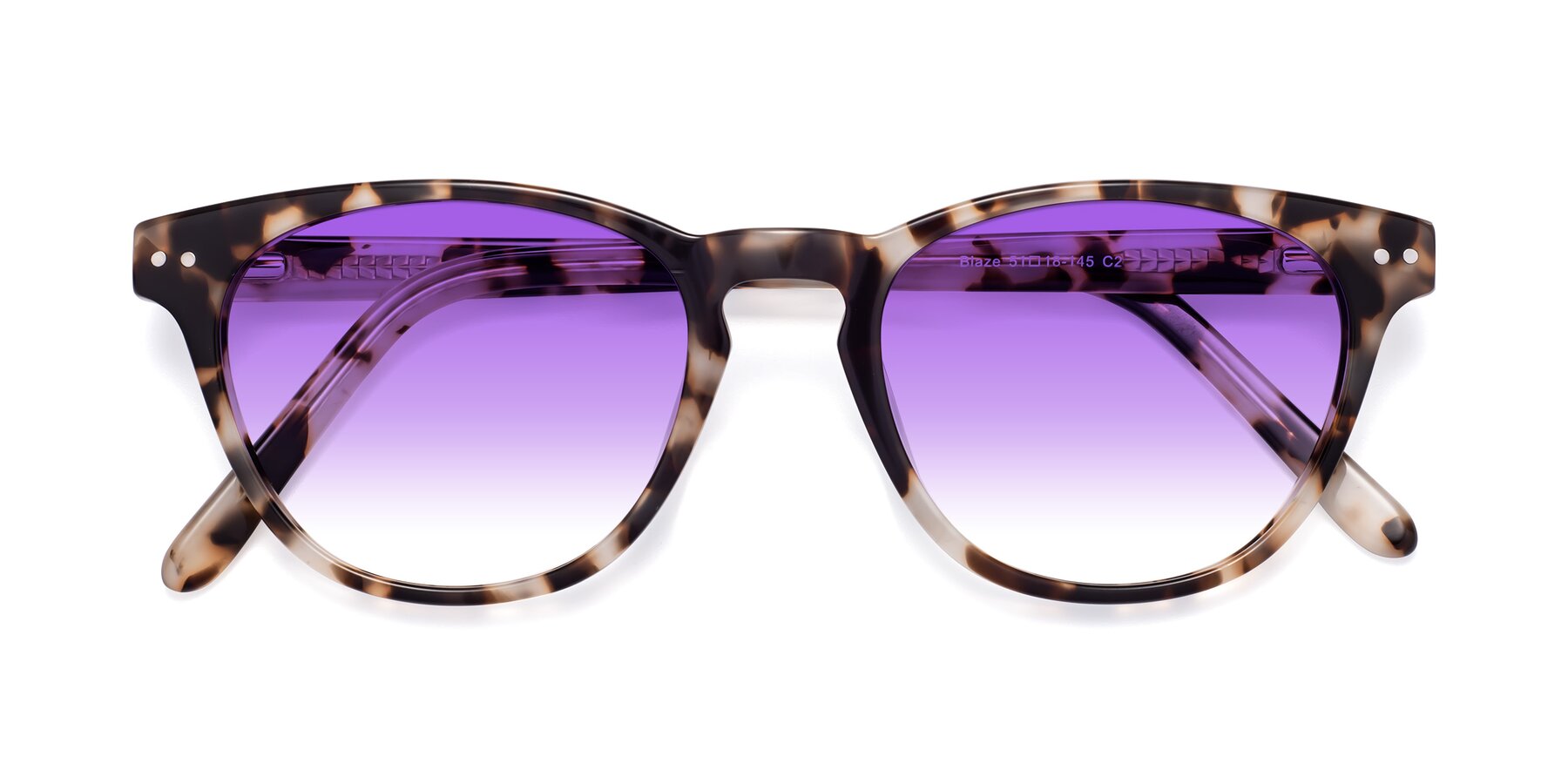 Folded Front of Blaze in Tortoise with Purple Gradient Lenses