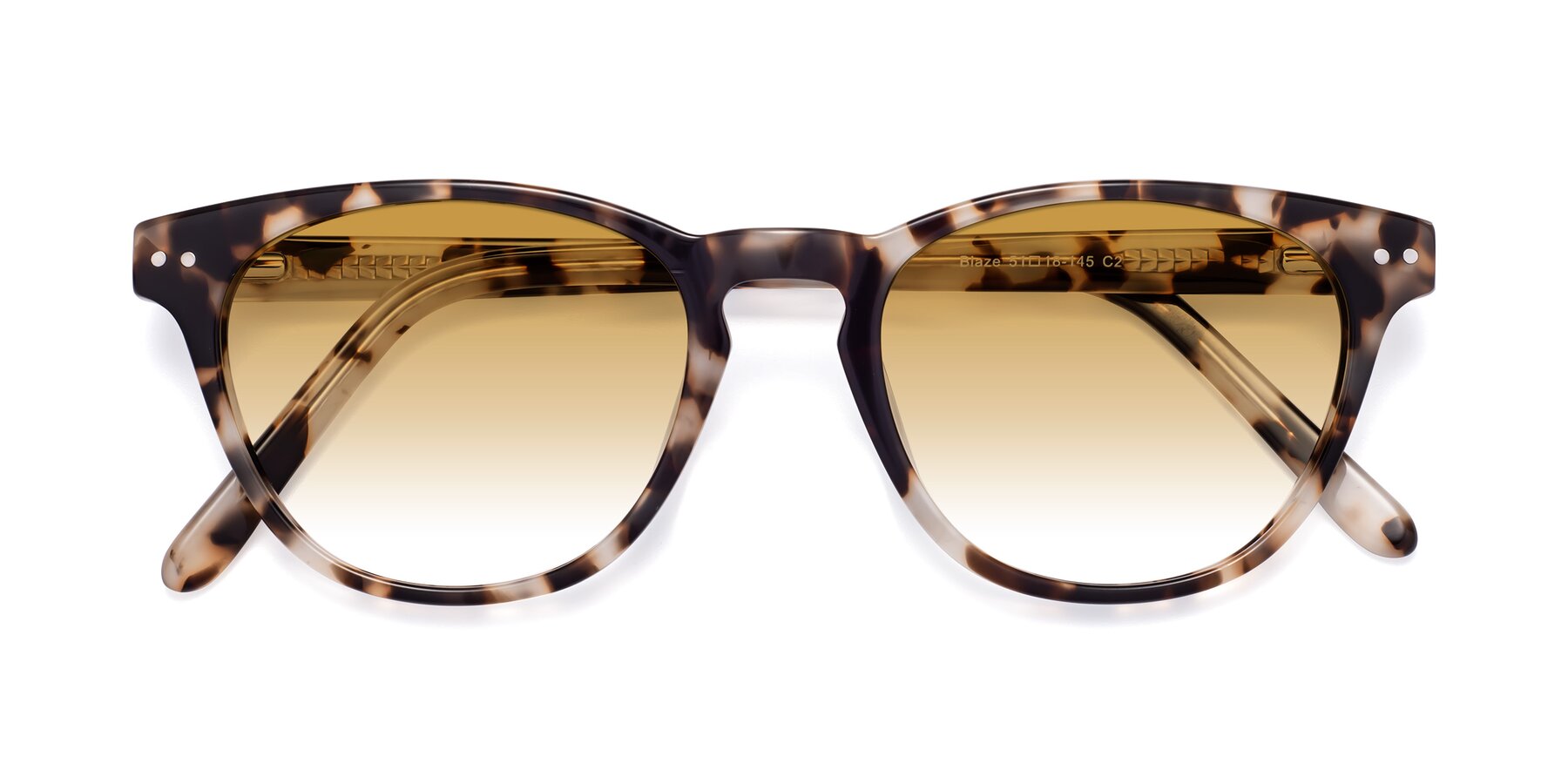 Folded Front of Blaze in Tortoise with Champagne Gradient Lenses