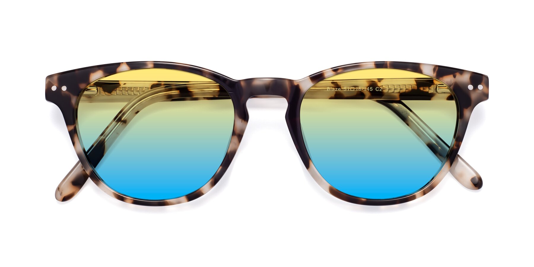 Folded Front of Blaze in Tortoise with Yellow / Blue Gradient Lenses