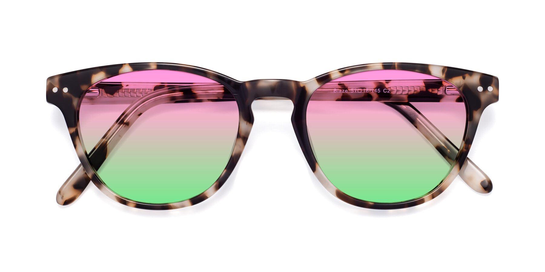 Folded Front of Blaze in Tortoise with Pink / Green Gradient Lenses