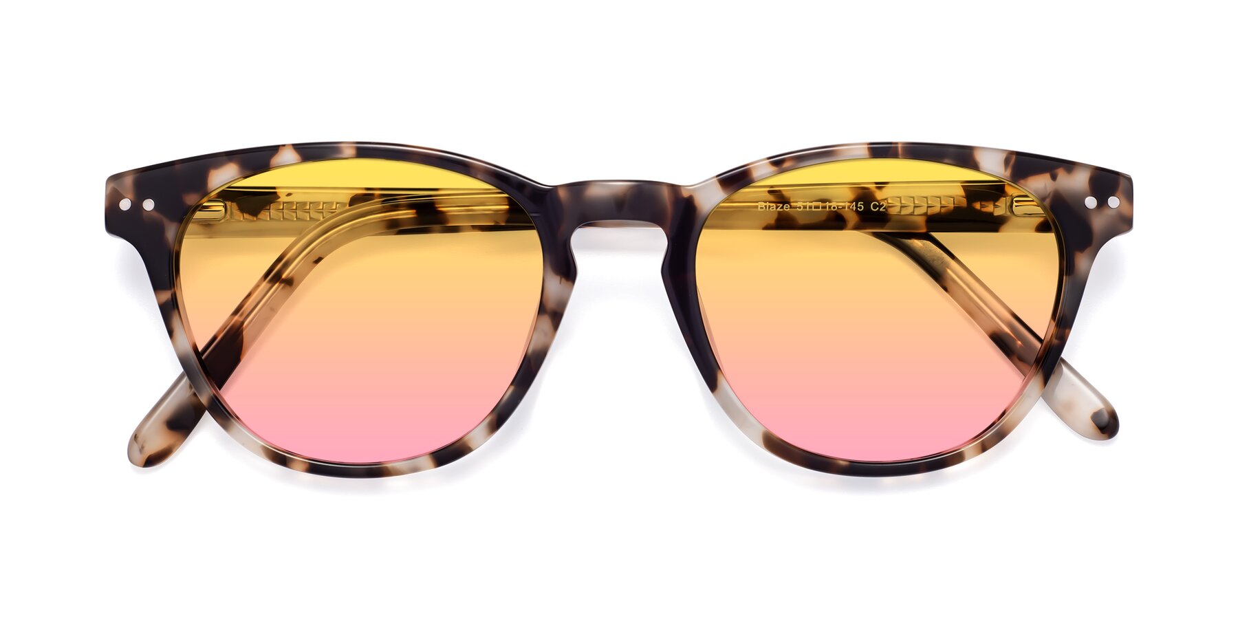 Folded Front of Blaze in Tortoise with Yellow / Pink Gradient Lenses