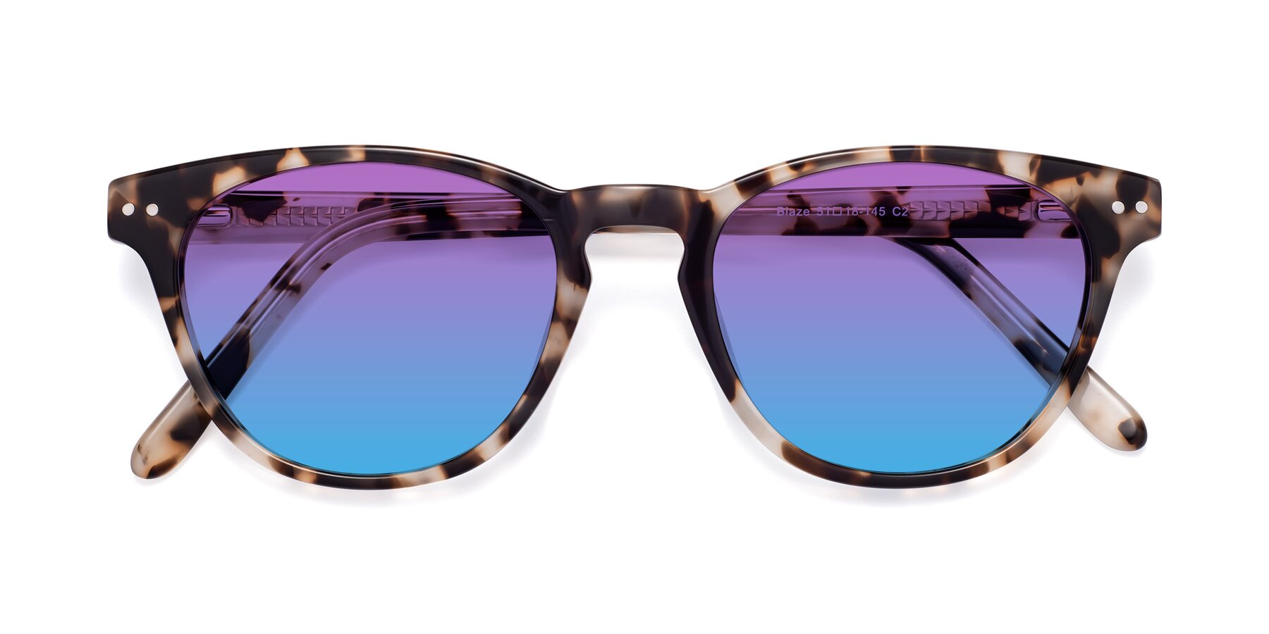 Folded Front of Blaze in Tortoise with Purple / Blue Gradient Lenses