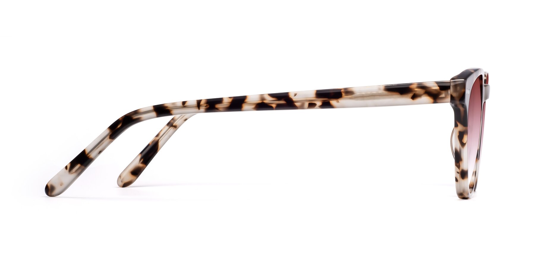 Side of Blaze in Ivory Tortoise with Garnet Gradient Lenses