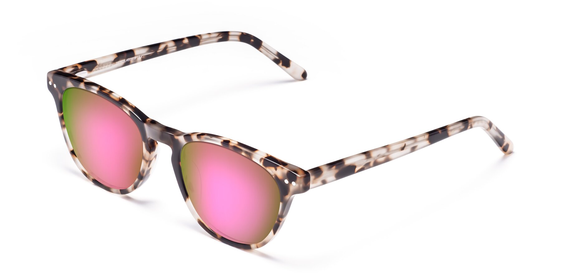 Angle of Blaze in Tortoise with Pink Mirrored Lenses