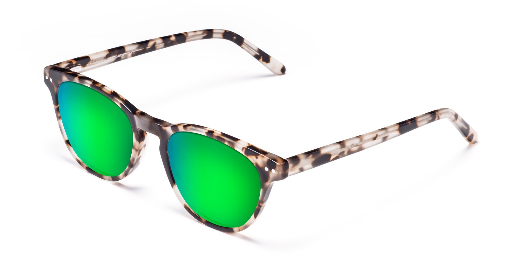 Angle of Blaze in Tortoise with Green Mirrored Lenses
