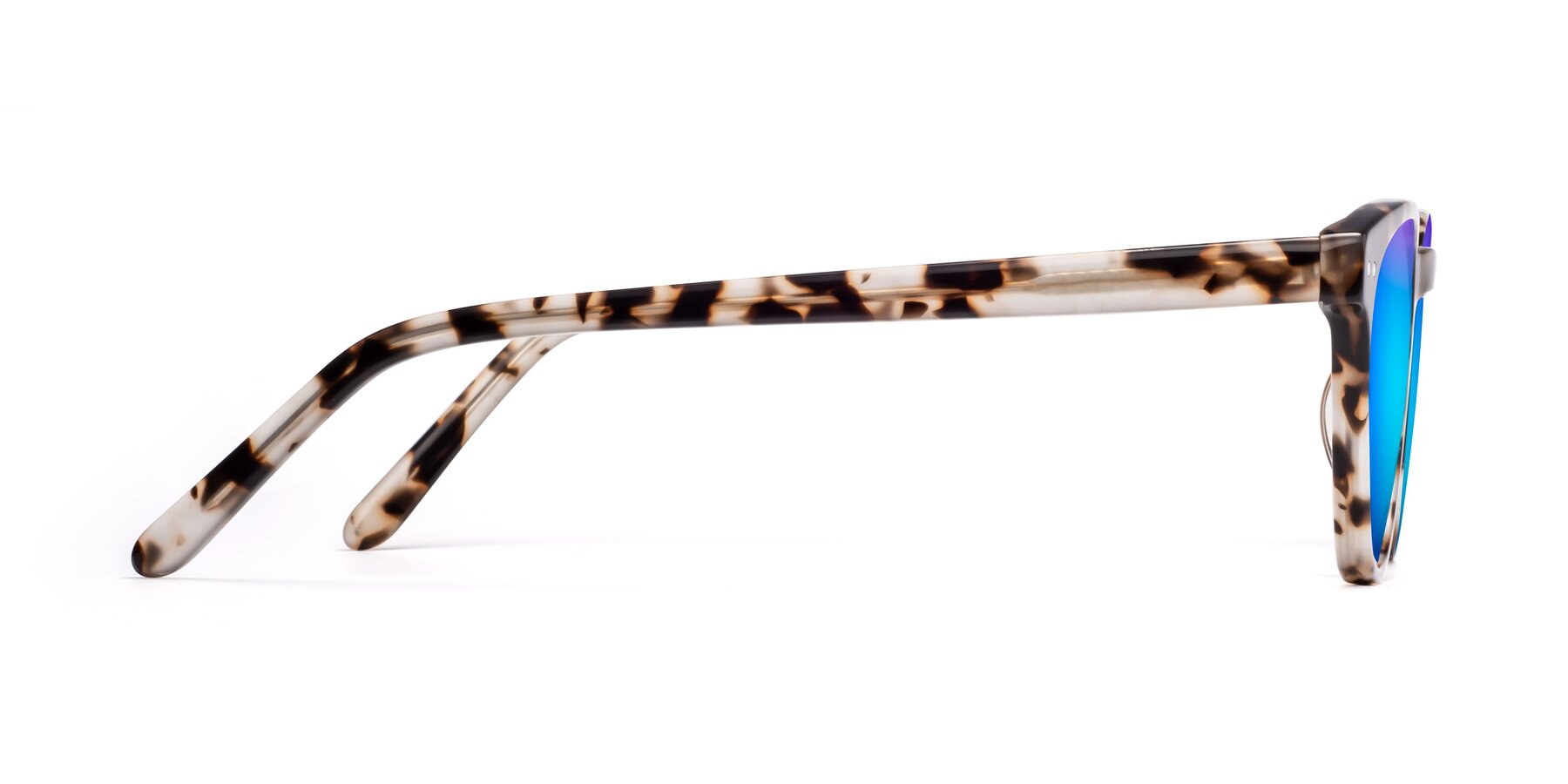 Side of Blaze in Tortoise with Blue Mirrored Lenses
