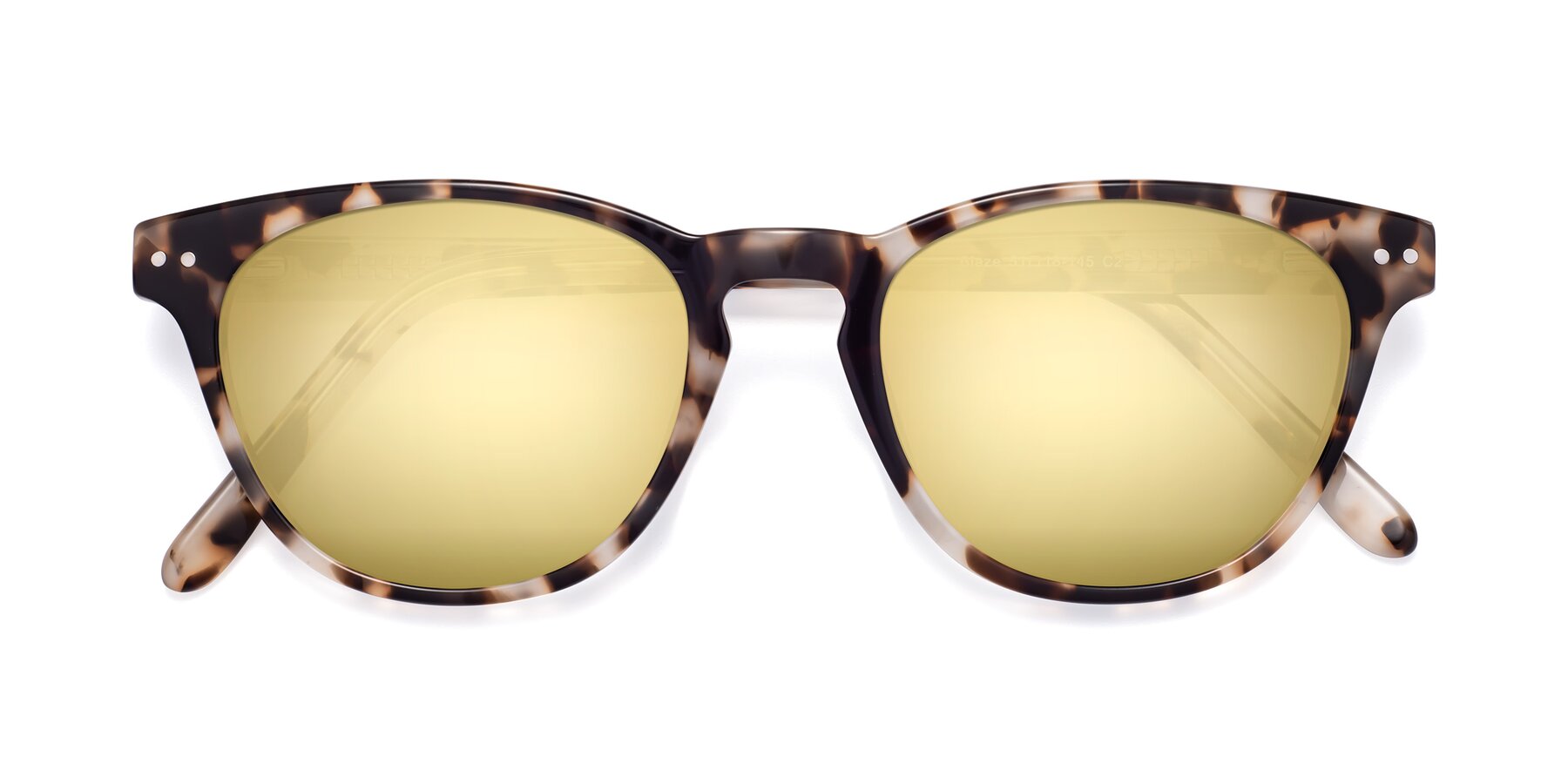 Folded Front of Blaze in Tortoise with Gold Mirrored Lenses