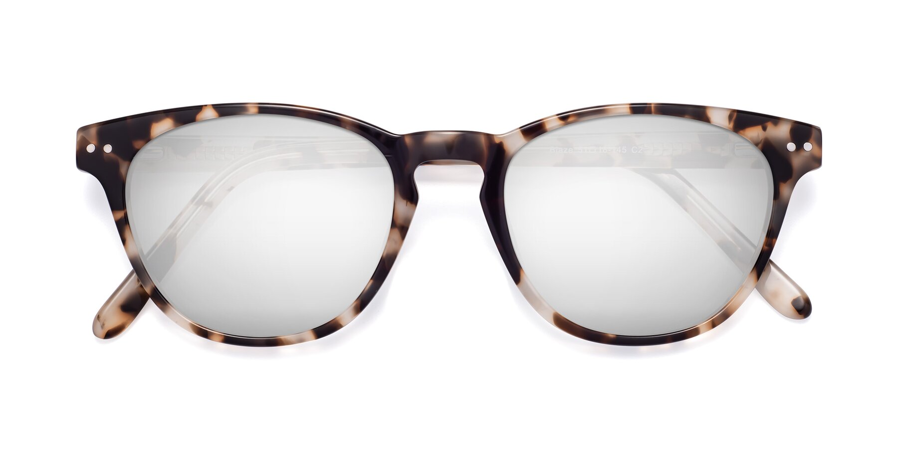 Folded Front of Blaze in Tortoise with Silver Mirrored Lenses