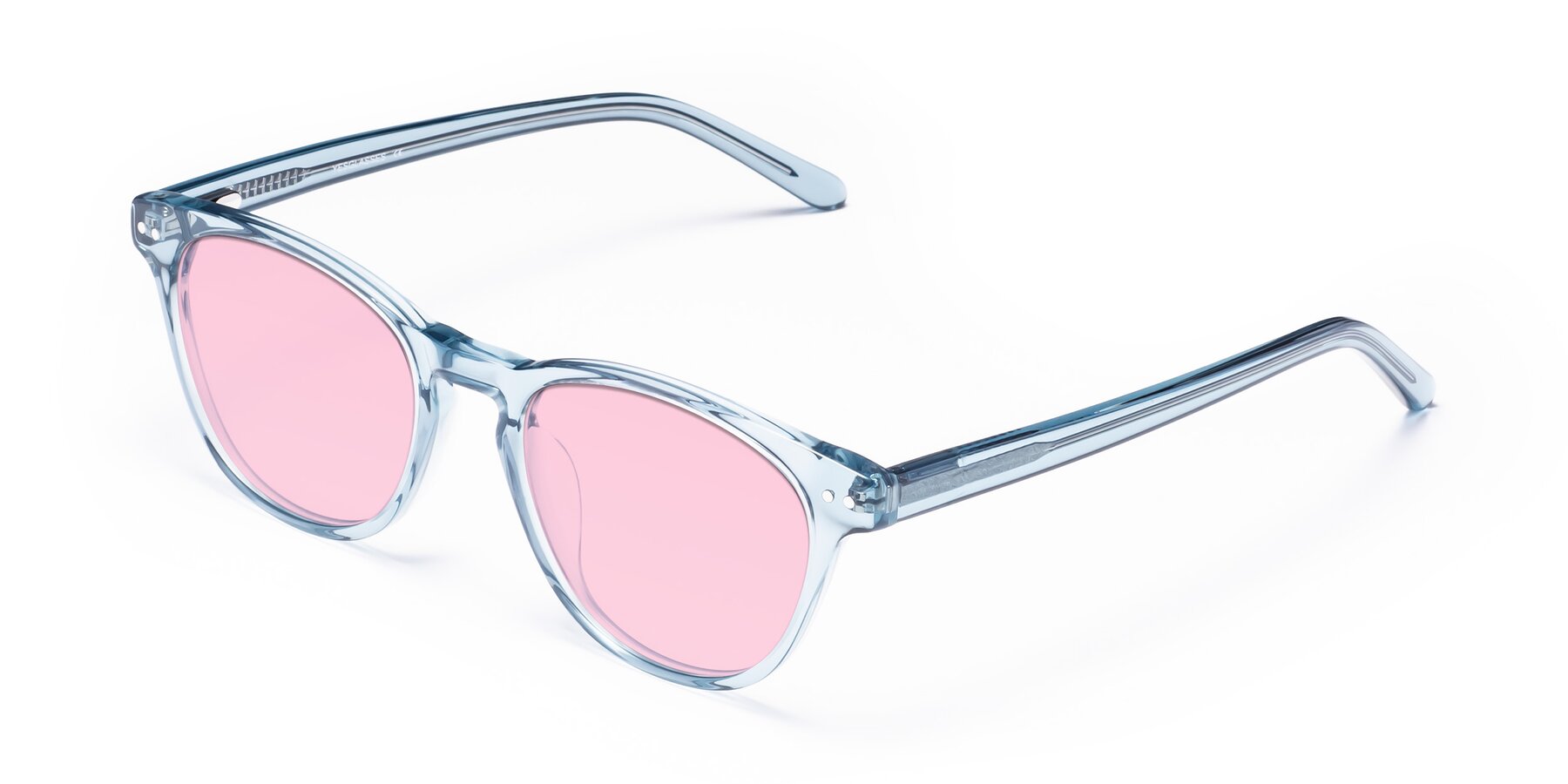 Angle of Blaze in Light Blue with Light Pink Tinted Lenses