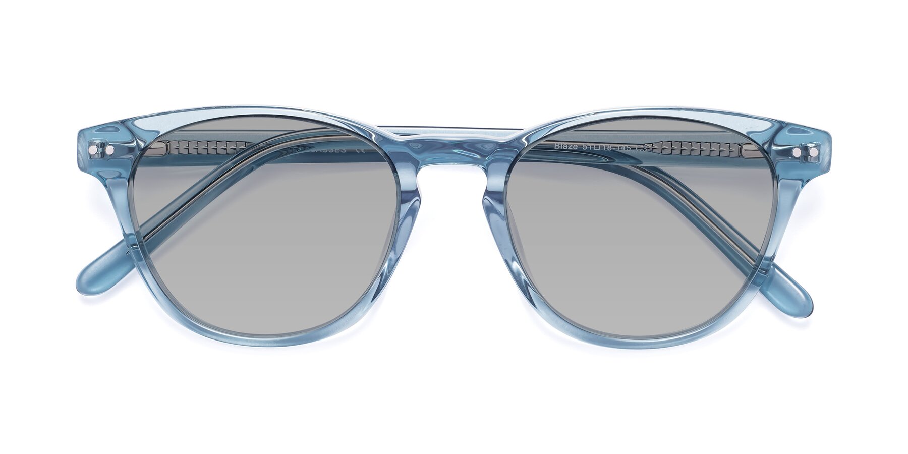 Folded Front of Blaze in Light Blue with Light Gray Tinted Lenses