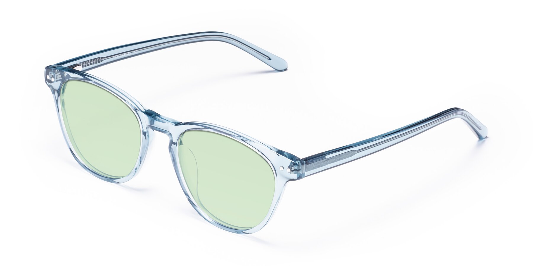 Angle of Blaze in Light Blue with Light Green Tinted Lenses