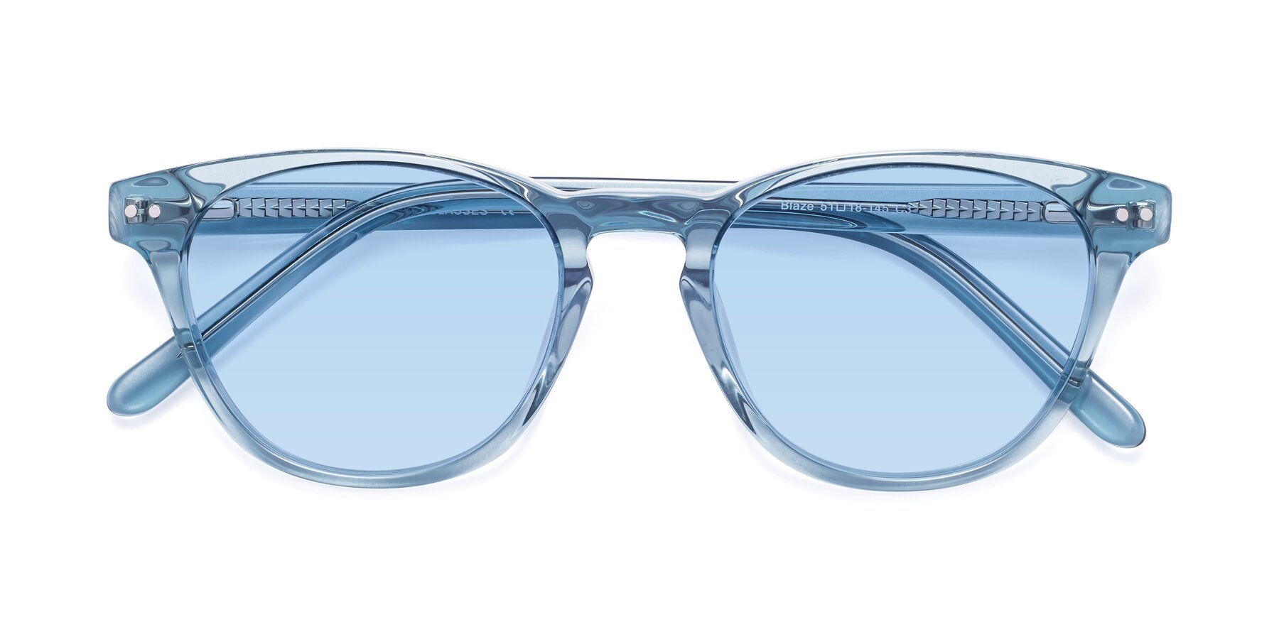 Folded Front of Blaze in Light Blue with Light Blue Tinted Lenses