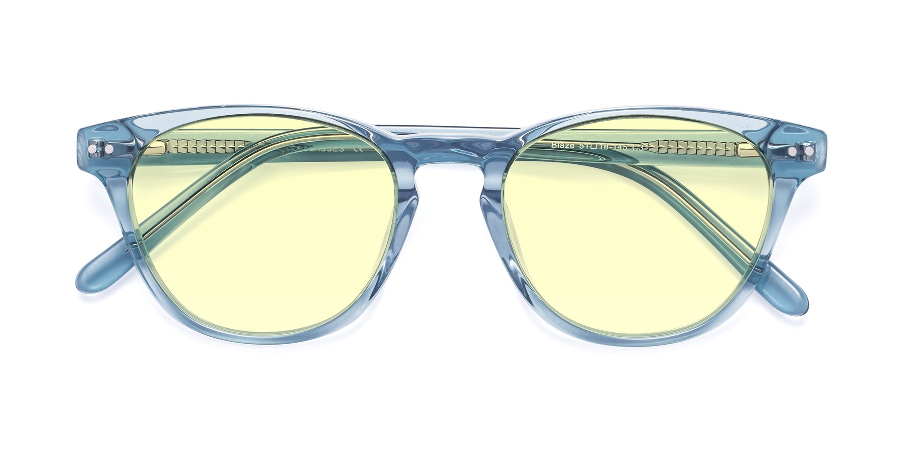 Folded Front of Blaze in Light Blue with Light Yellow Tinted Lenses
