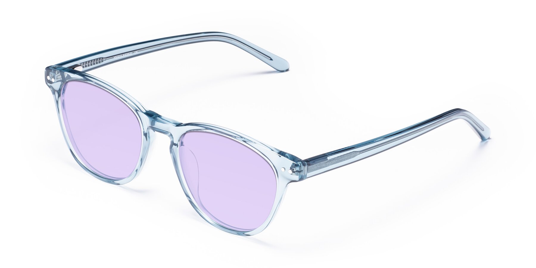 Angle of Blaze in Light Blue with Light Purple Tinted Lenses