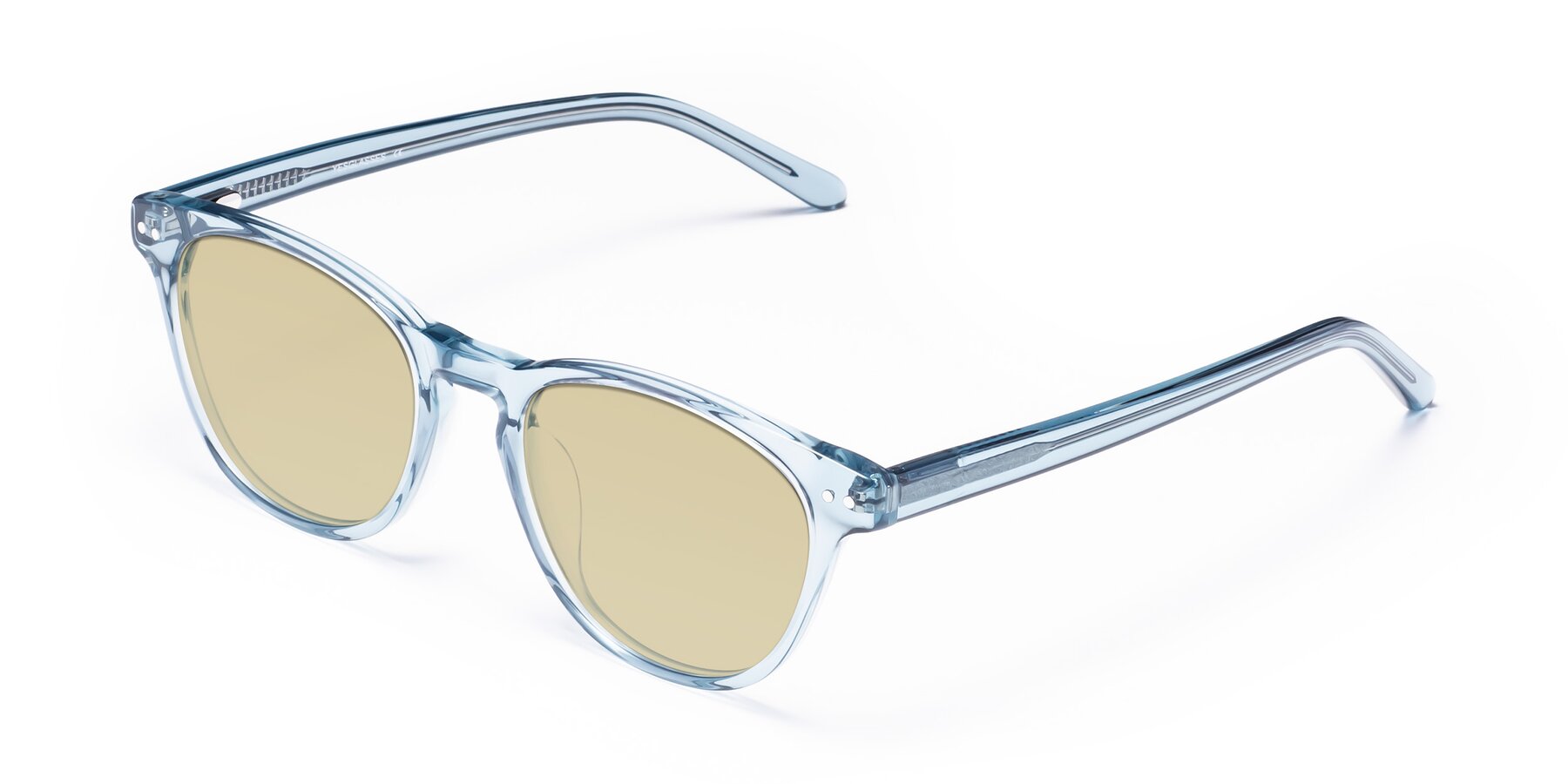 Angle of Blaze in Light Blue with Light Champagne Tinted Lenses