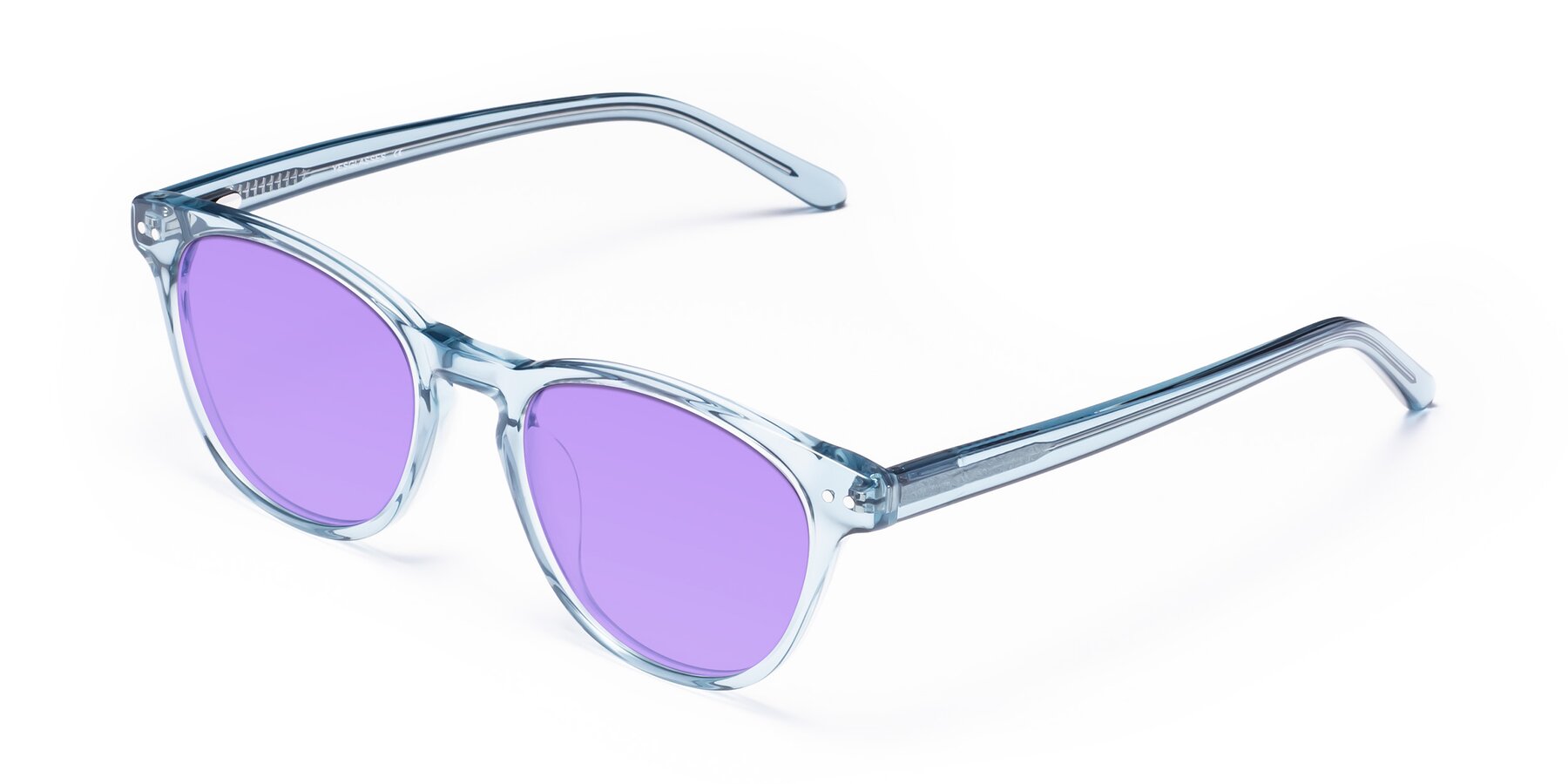 Angle of Blaze in Light Blue with Medium Purple Tinted Lenses