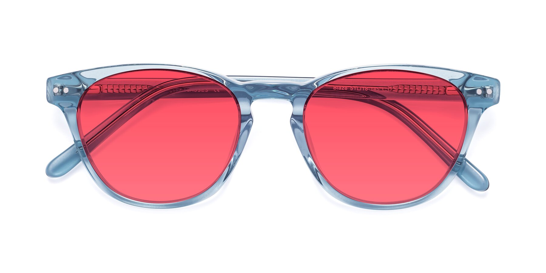 Folded Front of Blaze in Light Blue with Red Tinted Lenses