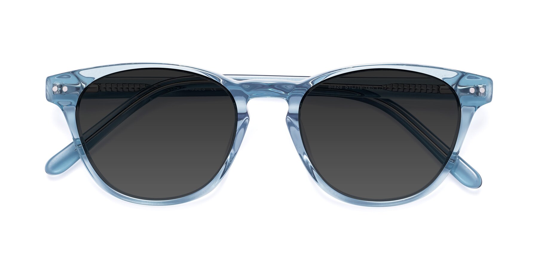 Folded Front of Blaze in Light Blue with Gray Tinted Lenses