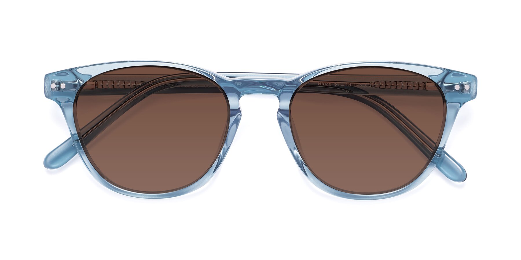 Folded Front of Blaze in Light Blue with Brown Tinted Lenses