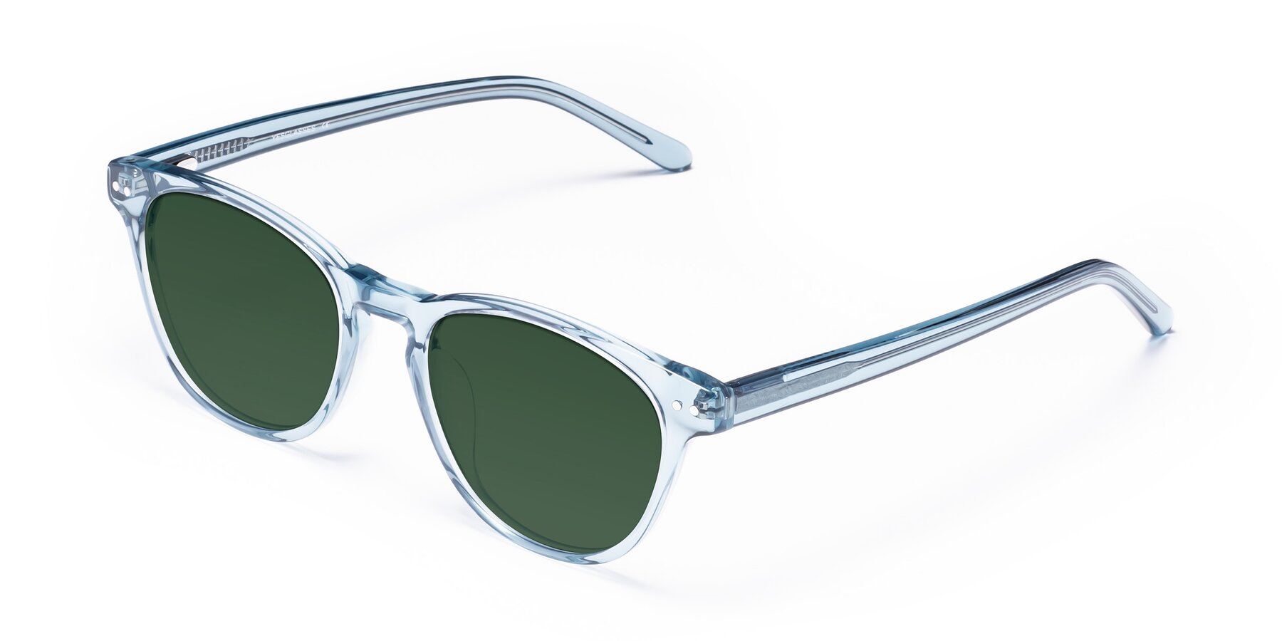 Angle of Blaze in Light Blue with Green Tinted Lenses