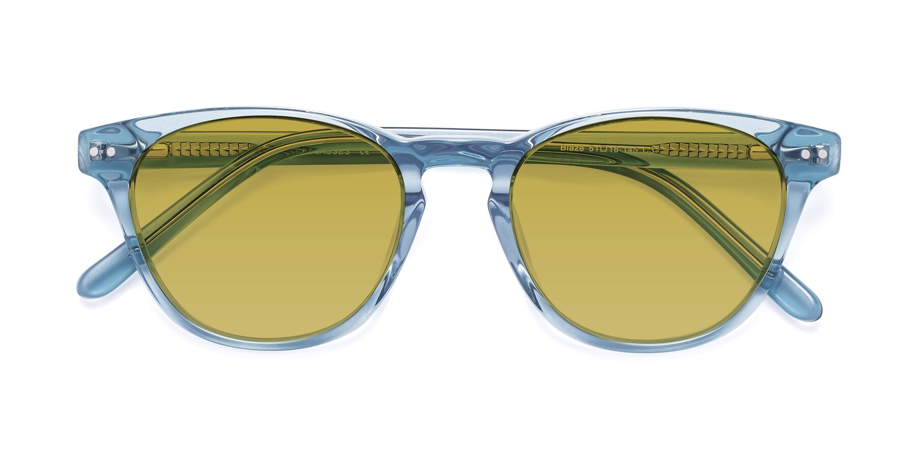 Folded Front of Blaze in Light Blue with Champagne Tinted Lenses