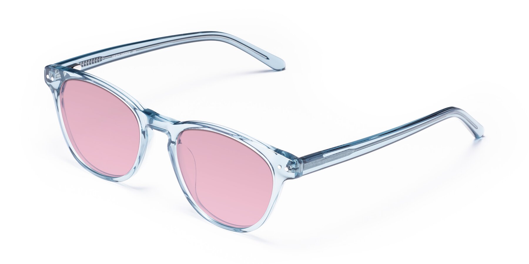 Angle of Blaze in Light Blue with Light Wine Tinted Lenses