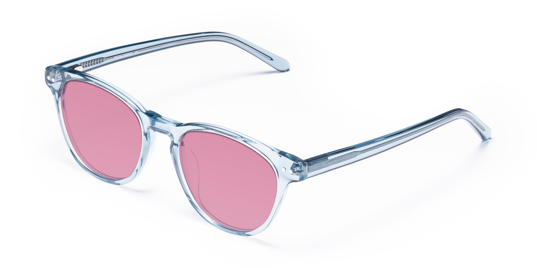 Angle of Blaze in Light Blue with Medium Wine Tinted Lenses