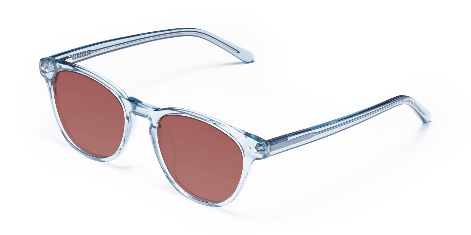 Angle of Blaze in Light Blue with Garnet Tinted Lenses