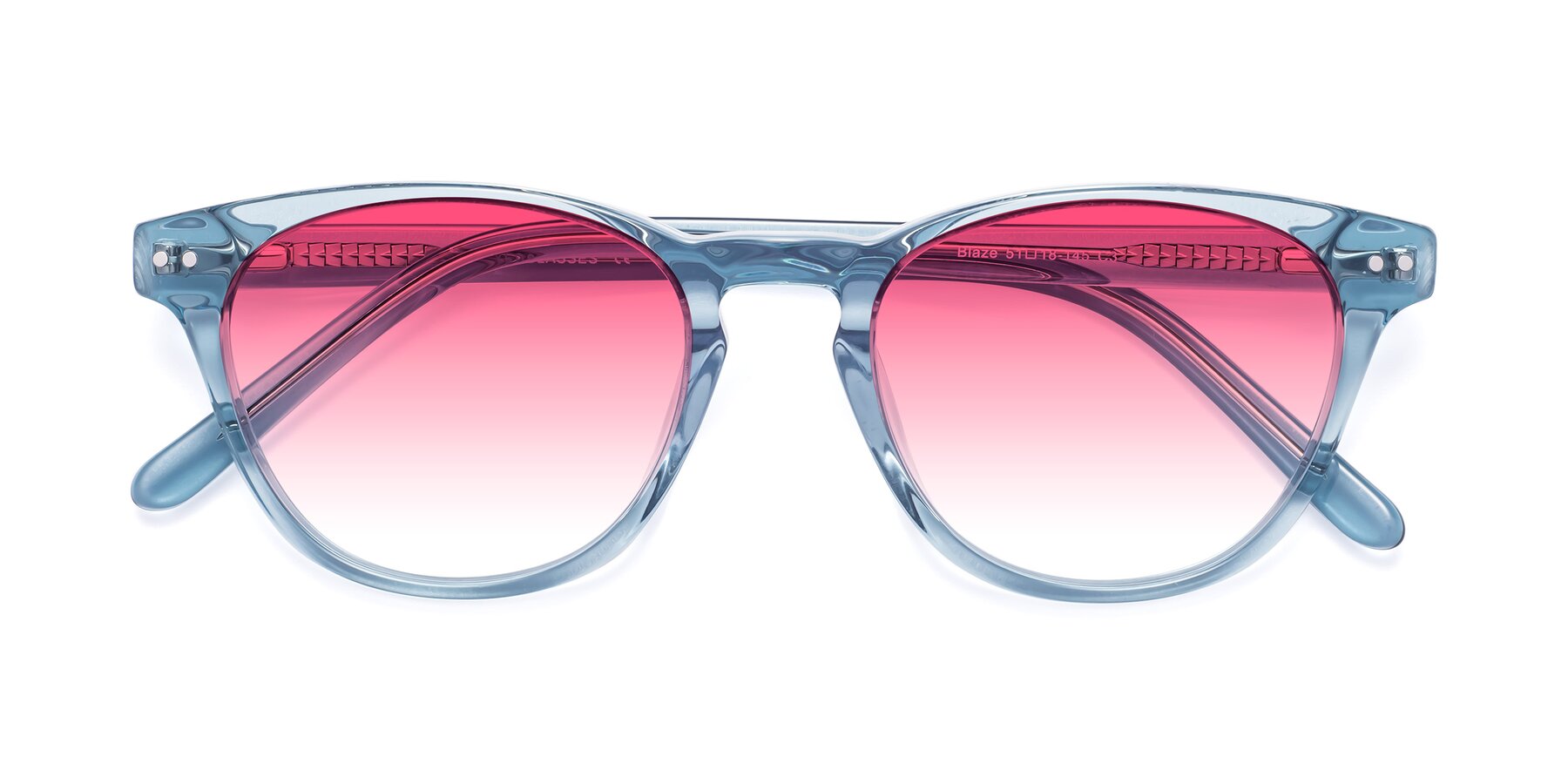 Folded Front of Blaze in Light Blue with Pink Gradient Lenses
