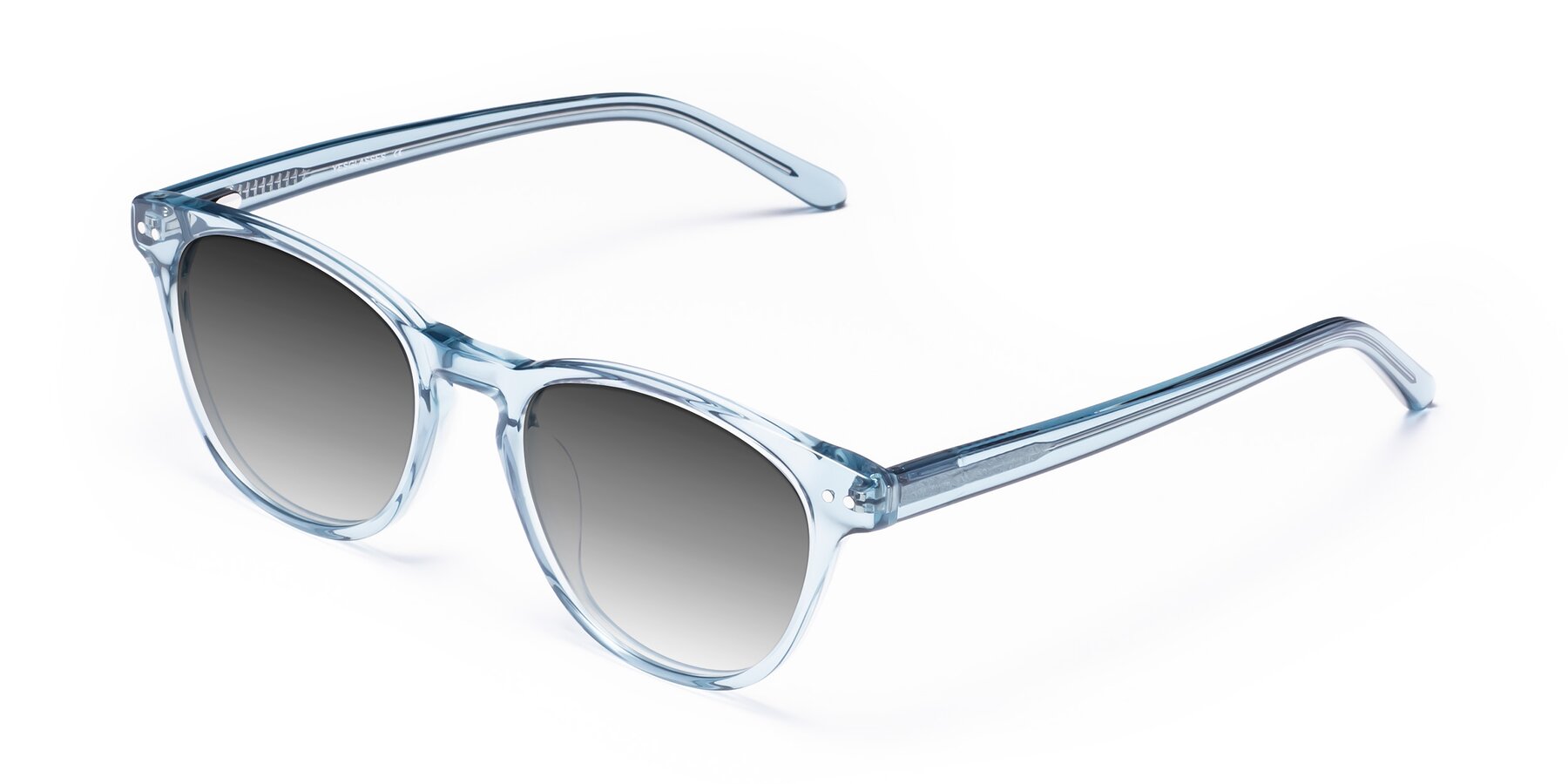 Angle of Blaze in Light Blue with Gray Gradient Lenses