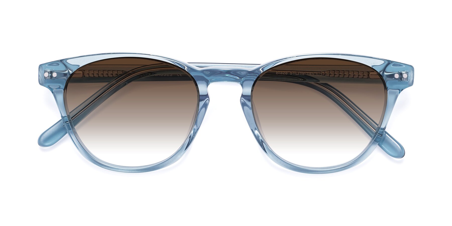 Folded Front of Blaze in Light Blue with Brown Gradient Lenses