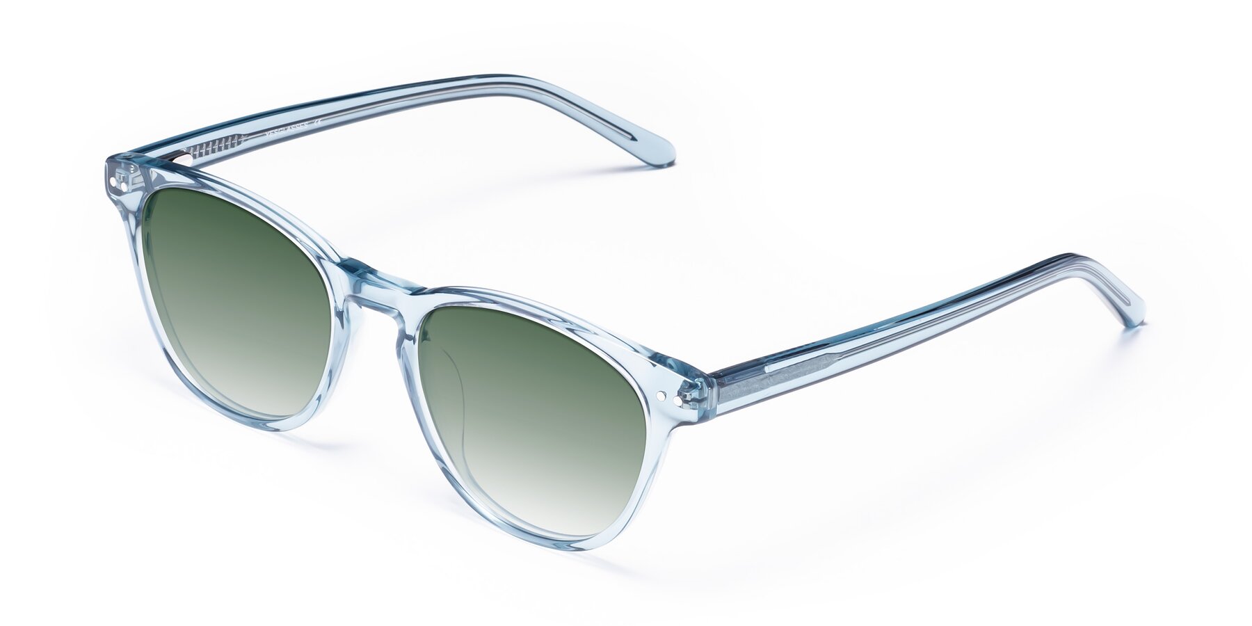 Angle of Blaze in Light Blue with Green Gradient Lenses