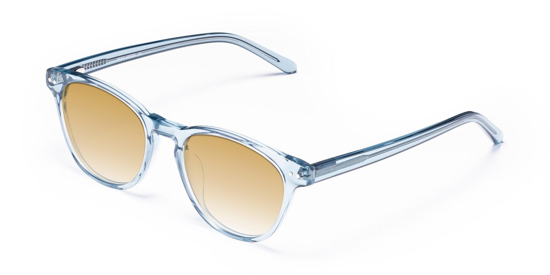 Angle of Blaze in Light Blue with Champagne Gradient Lenses