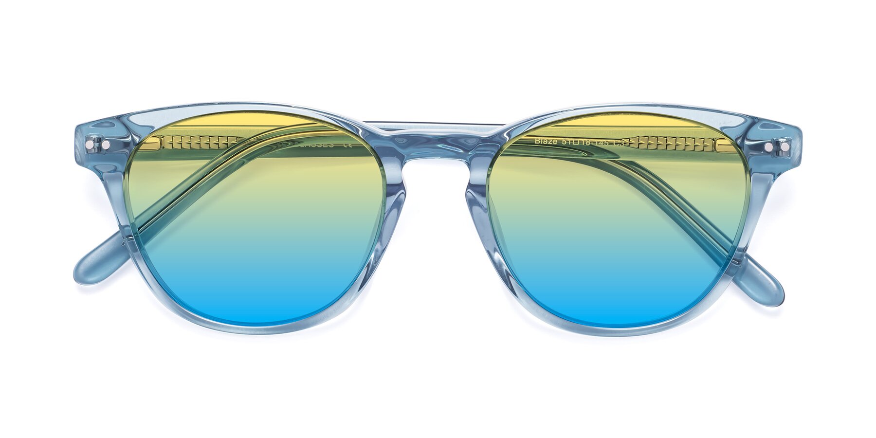 Folded Front of Blaze in Light Blue with Yellow / Blue Gradient Lenses