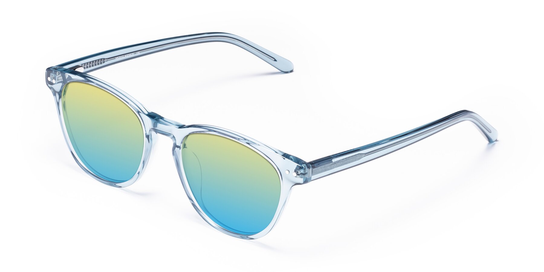 Angle of Blaze in Light Blue with Yellow / Blue Gradient Lenses